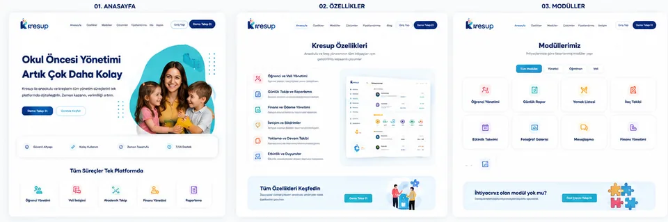 KRESUP ürün ve web arayüzü